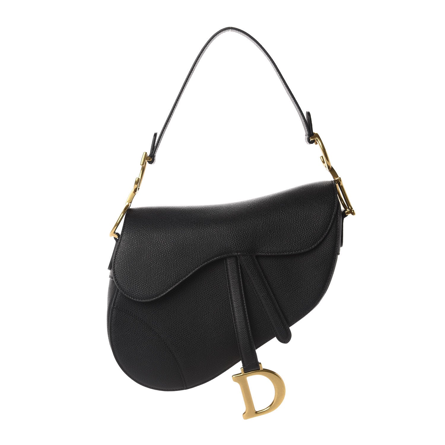 Christian Dior Grained Calfskin Saddle Bag Black 1 of 10