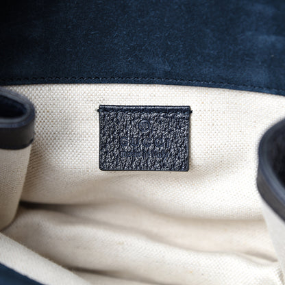 Gucci Suede Web Small Neo Vintage Double Flap Messenger Bag Blue 7 of 14