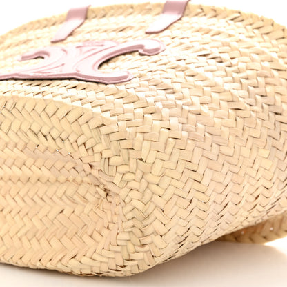 Celine Raffia Calfskin Triomphe Teen Panier Vintage Pink 9 of 10