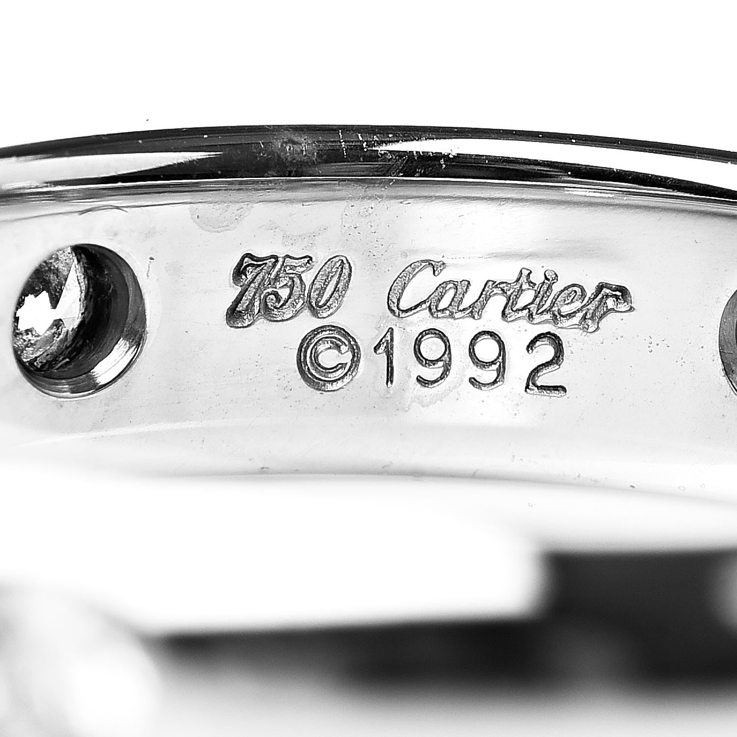 Cartier 18K White Gold 6 Diamond Stella Band Ring 48 4.5 4 of 5