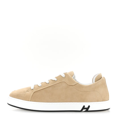 Hermes Suede Goatskin Mens Kid Sneakers 43 Kraft 1 of 9