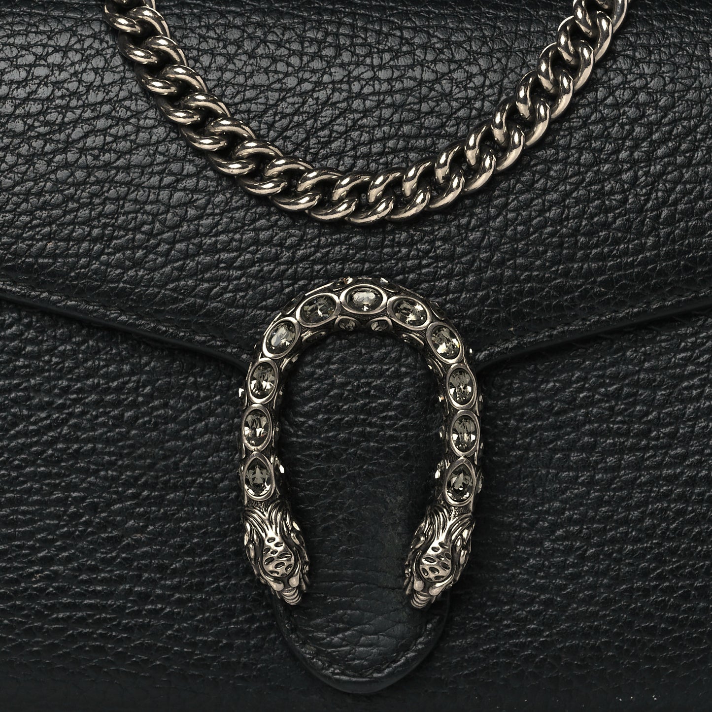 Calfskin Mini Dionysus Chain Wallet Black