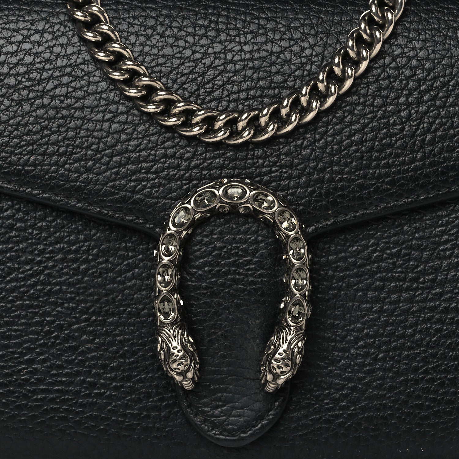 Gucci Calfskin Mini Dionysus Chain Wallet Black 7 of 11