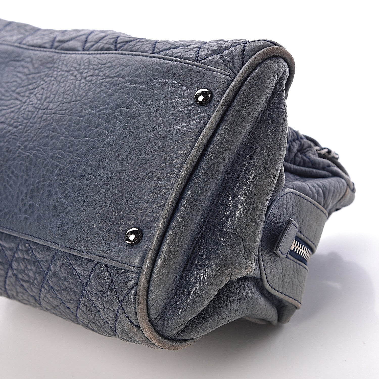 Chanel Distressed Lambskin Lady Braid Bowler Blue 10 of 10