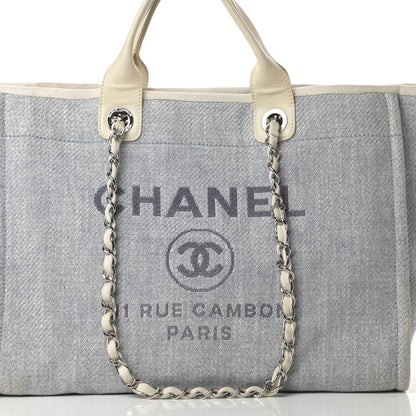 Chanel Canvas Medium Deauville Tote Light Blue 8 of 16
