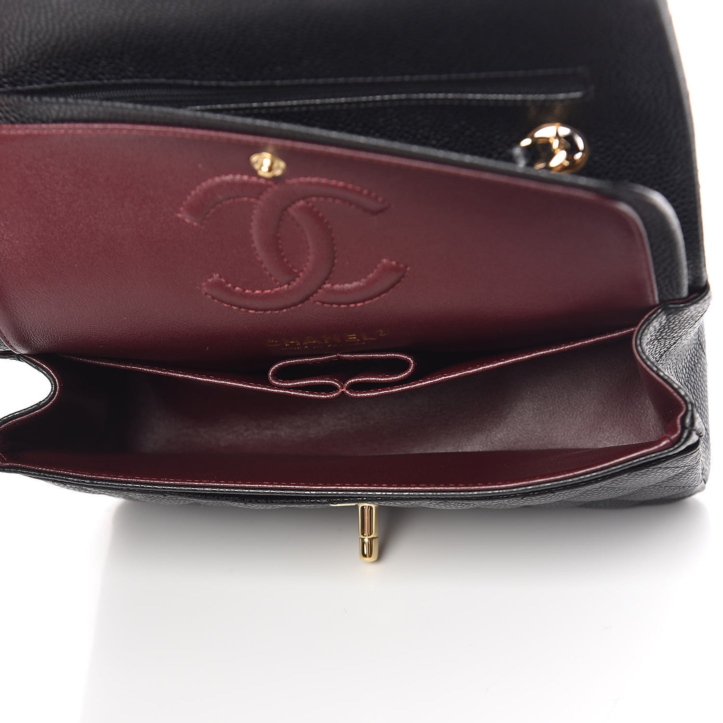 Caviar Quilted Small Double Flap Black
