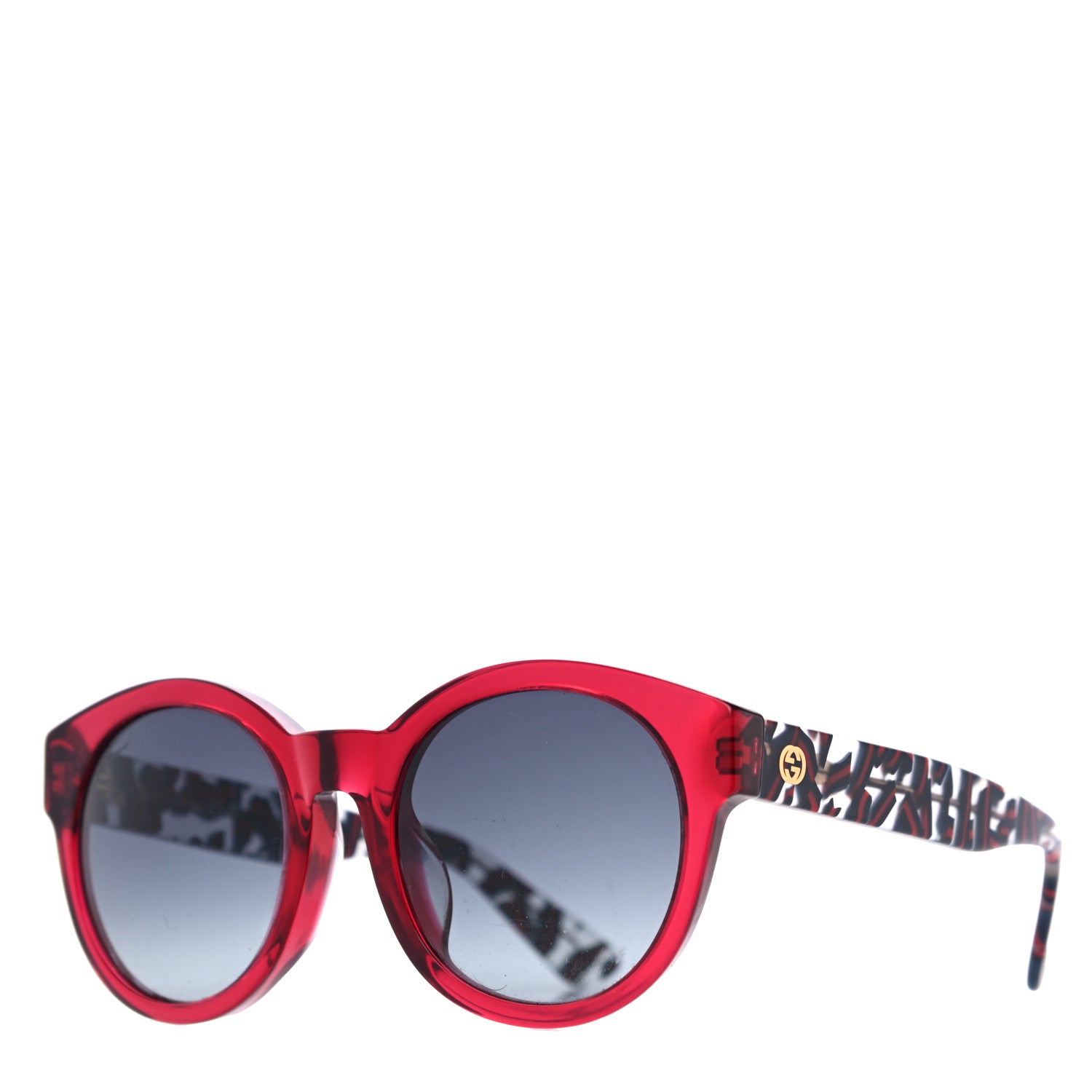 Gucci Acetate Web Round GG3763FS Sunglasses Red 1 of 7