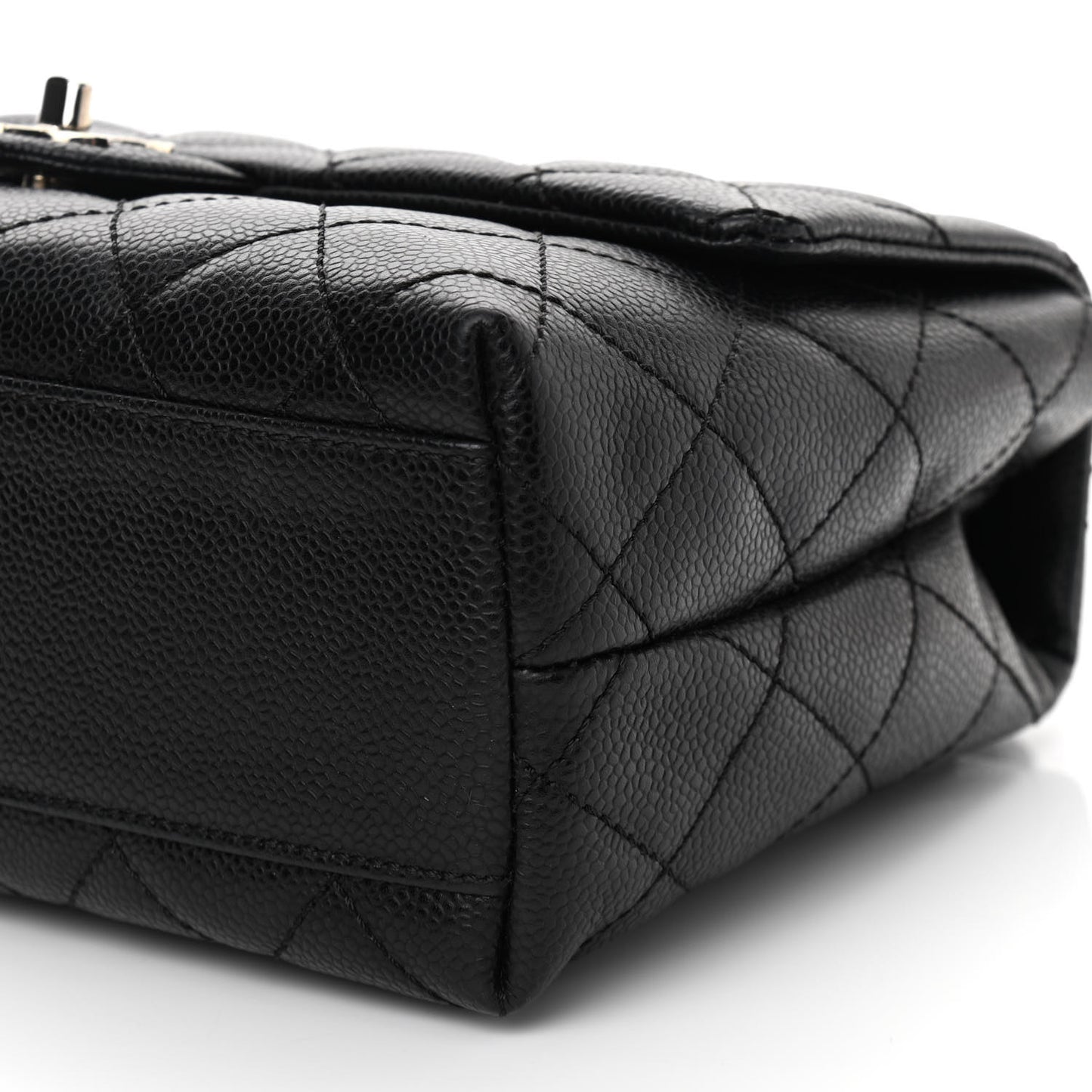 Caviar Quilted Medium Kelly Flap Bag Black