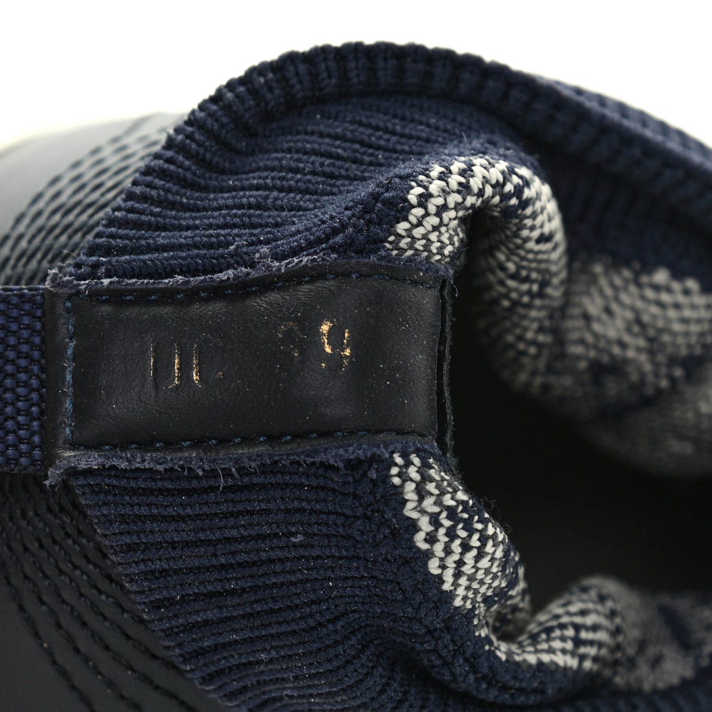 Technical Knit Calfskin Oblique Womens Walk'n Dior Mid Top Sneakers 39 Deep Blue