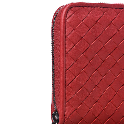 Bottega Veneta Nappa Intrecciato Zip Around Wallet Fraise 7 of 9