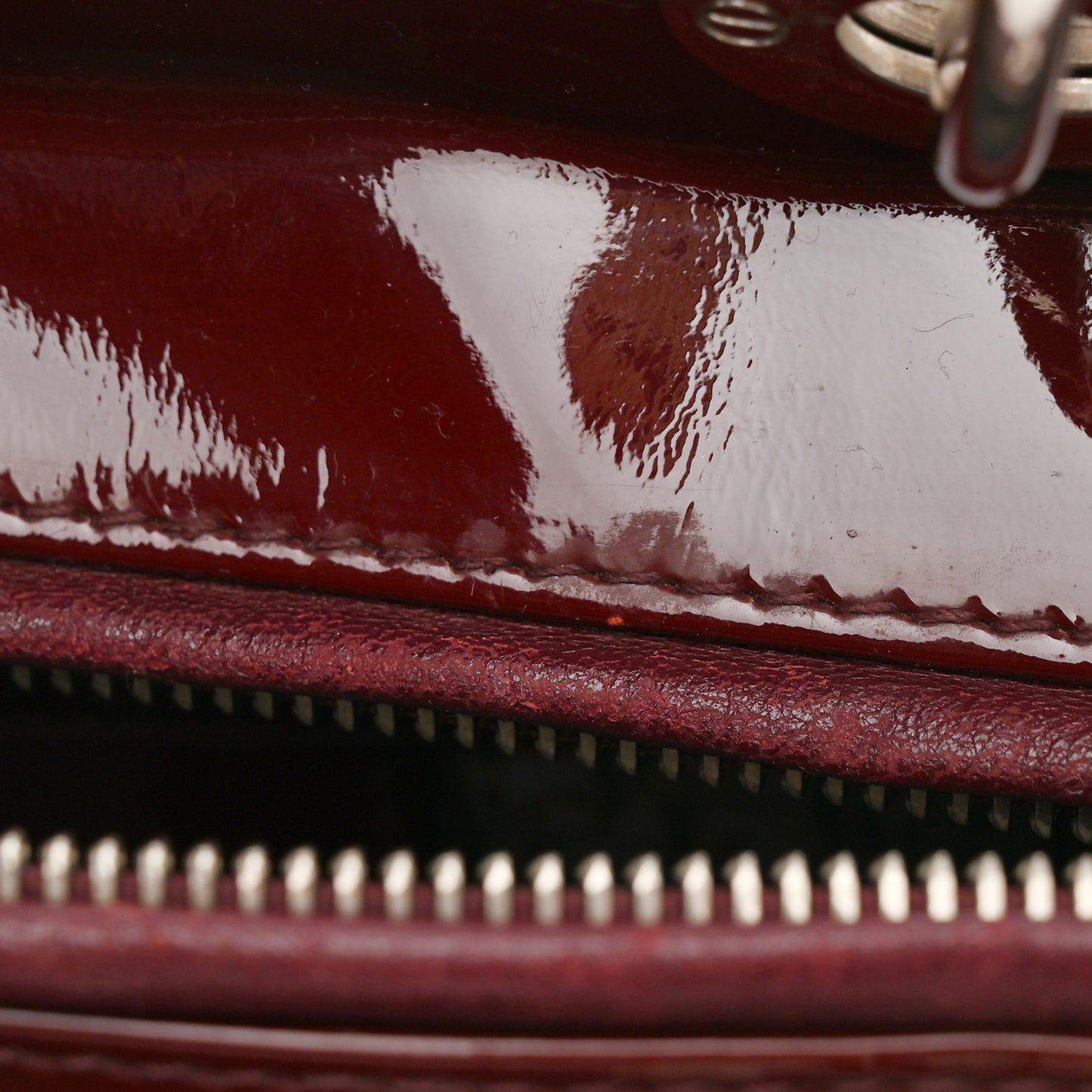 Patent Cannage Large Lady Dior Red