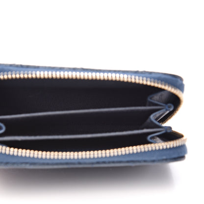 Chanel Caviar Quilted Boy Zip Around Coin Purse Wallet Dark Blue 5 of 8