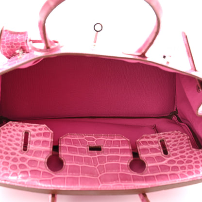 Hermes Shiny Porosus Crocodile Birkin 30 Fuchsia 5 of 10
