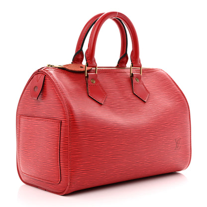 Louis Vuitton Epi Speedy 25 Castillan Red 3 of 14