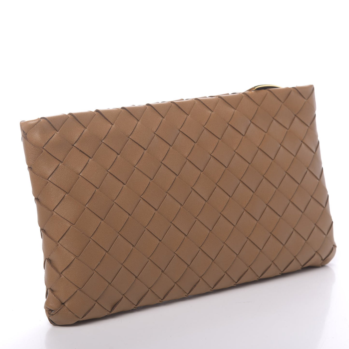 Nappa Intrecciato Zip Pouch Light Brown