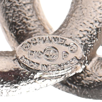 Chanel Metal Baguette Crystal CC Earrings Silver Blue 4 of 4