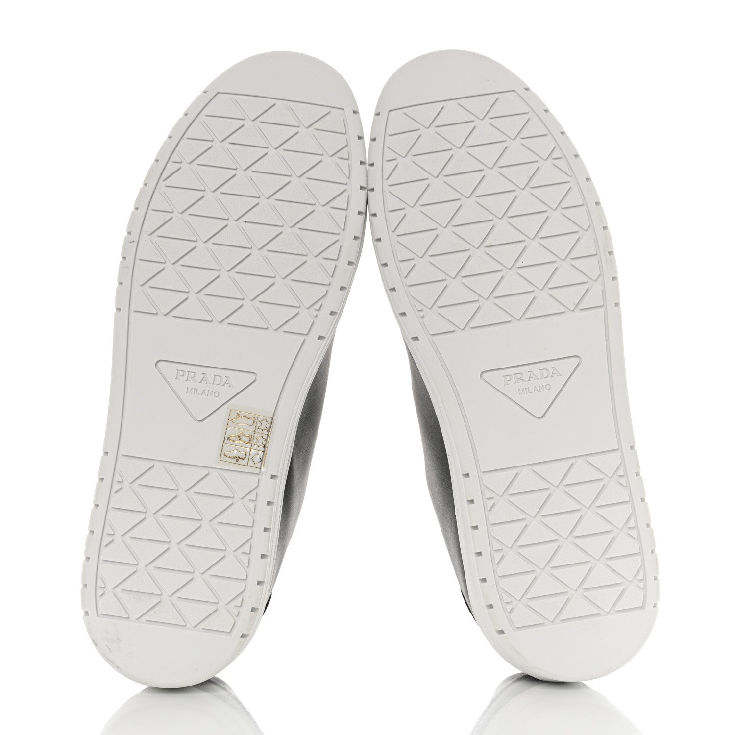 Prada Vitello Soft Metal Triangle Logo Womens Edge Low Top 30mm Sneakers 38 Black White 5 of 9