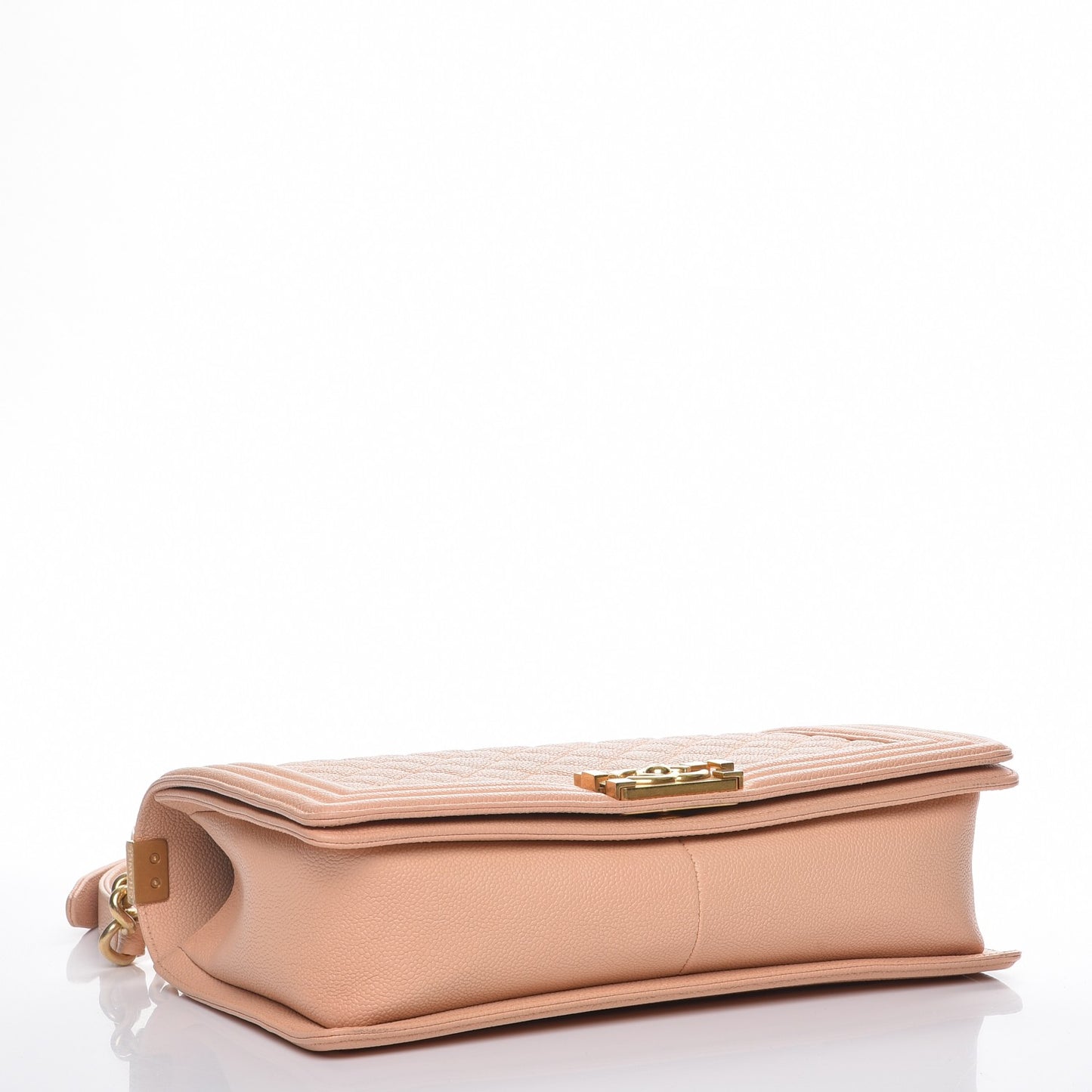 Caviar Quilted New Medium Boy Flap Beige Clair
