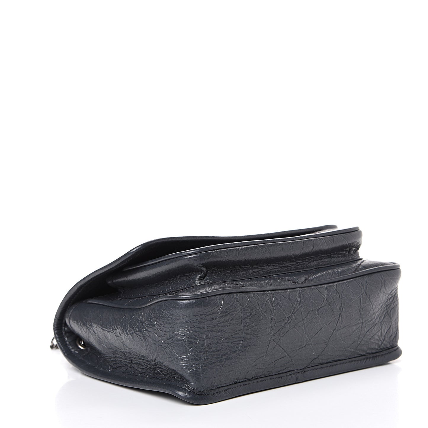 Crinkled Calfskin Matelasse Monogram Baby Niki Chain Satchel Storm