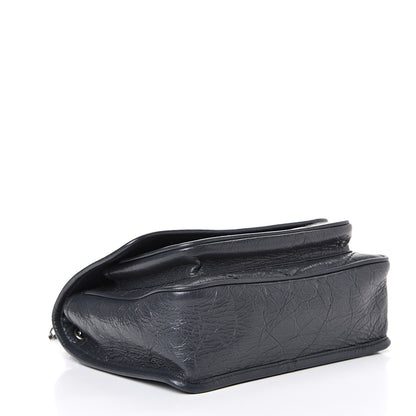 Saint Laurent Crinkled Calfskin Matelasse Monogram Baby Niki Chain Satchel Storm 3 of 11