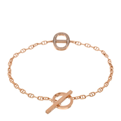 Hermes 18K Rose Gold Diamond Chaine d'Ancre Contour Bracelet ST 2 of 5