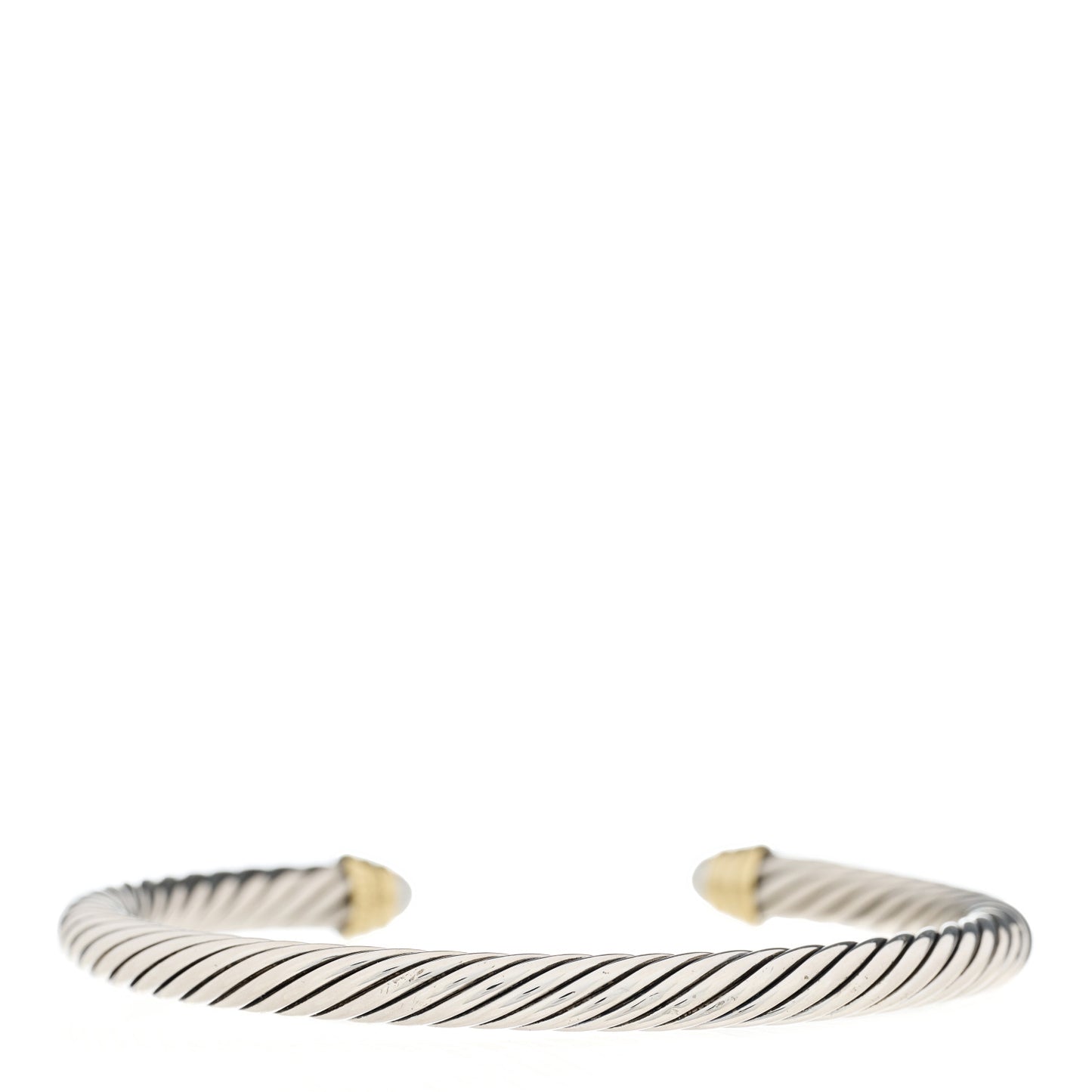 Sterling Silver 14K Yellow Gold Pearl 5mm Cable Classics Petite Color Bracelet