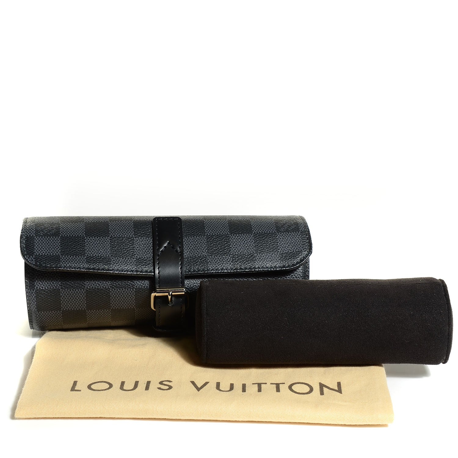 Louis Vuitton Damier Graphite 3 Watch Travel Case 4 of 7