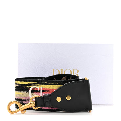 Christian Dior Canvas Embroidered Shoulder Strap Black Multicolor 6 of 6