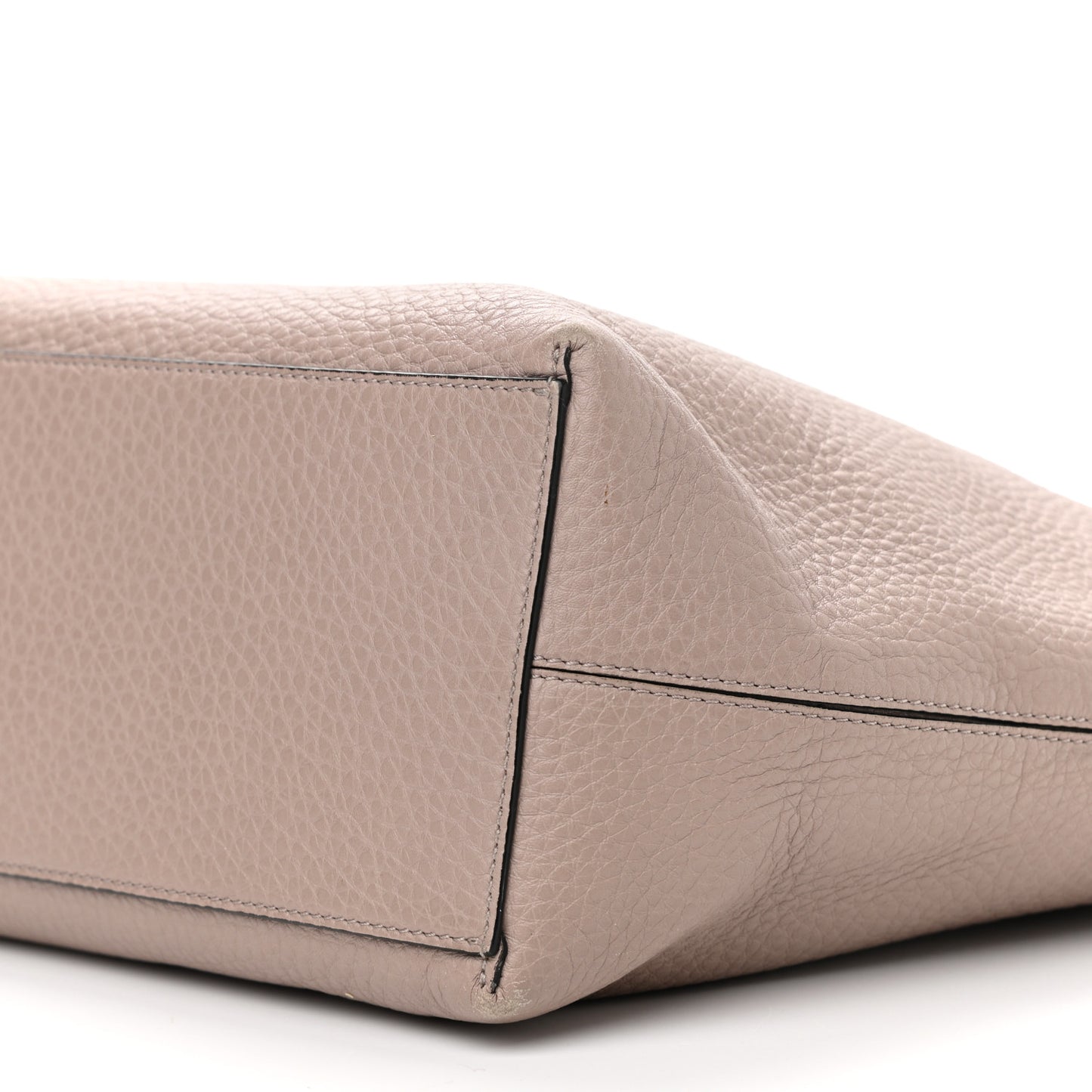 Grained Calfskin Rockstud Shoulder Tote Poudre