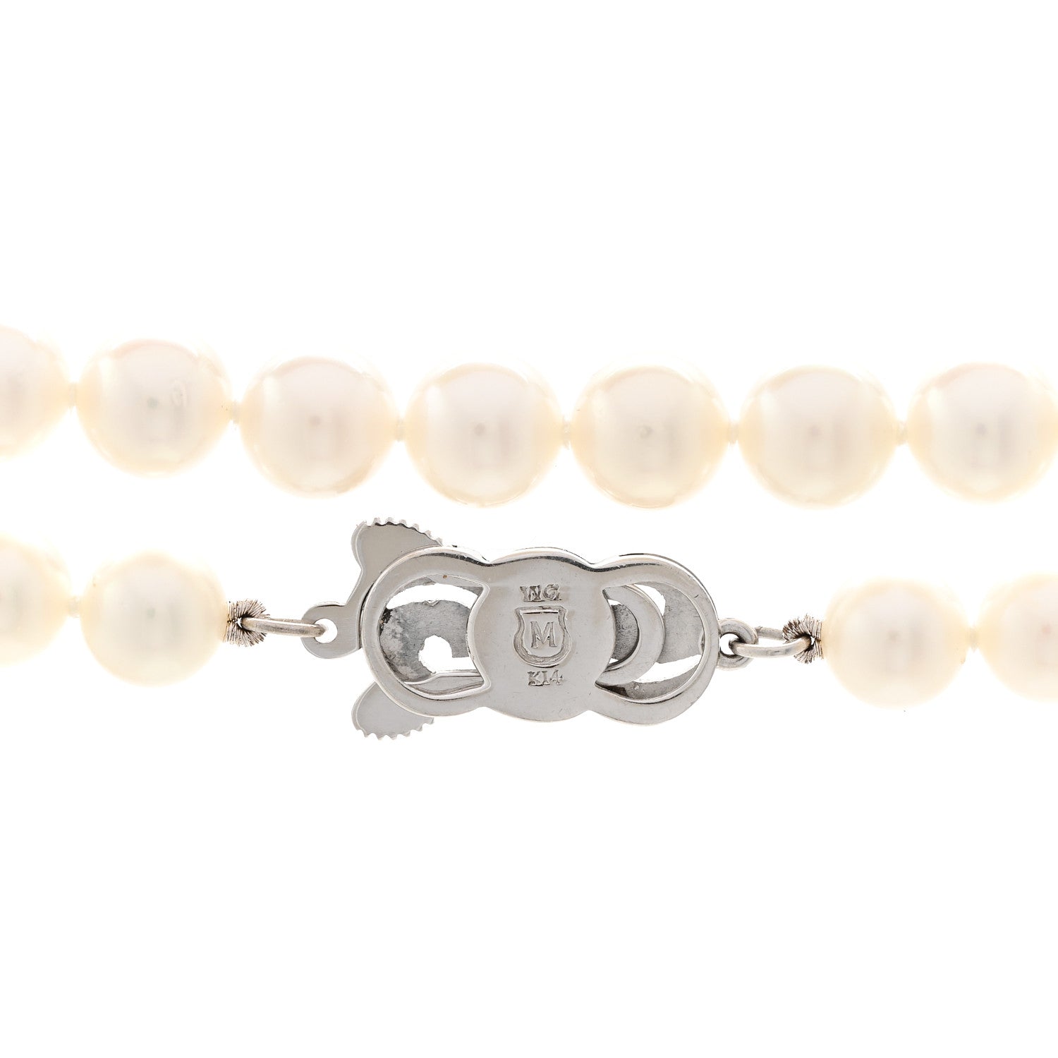 Mikimoto 14K White Gold Akoya Cultured Pearl 6.5-7mm Double Strand Necklace 5 of 5
