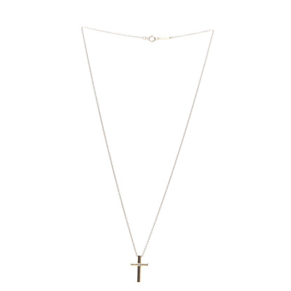 Tiffany 18K Yellow Gold Diamond Cross Pendant Necklace 3 of 6