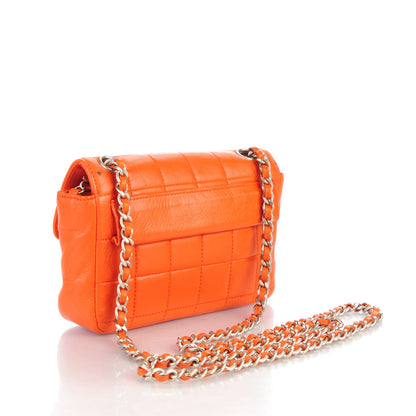 Chanel Lambskin Square Stitched Mini Convertible Flap Belt Orange 3 of 8