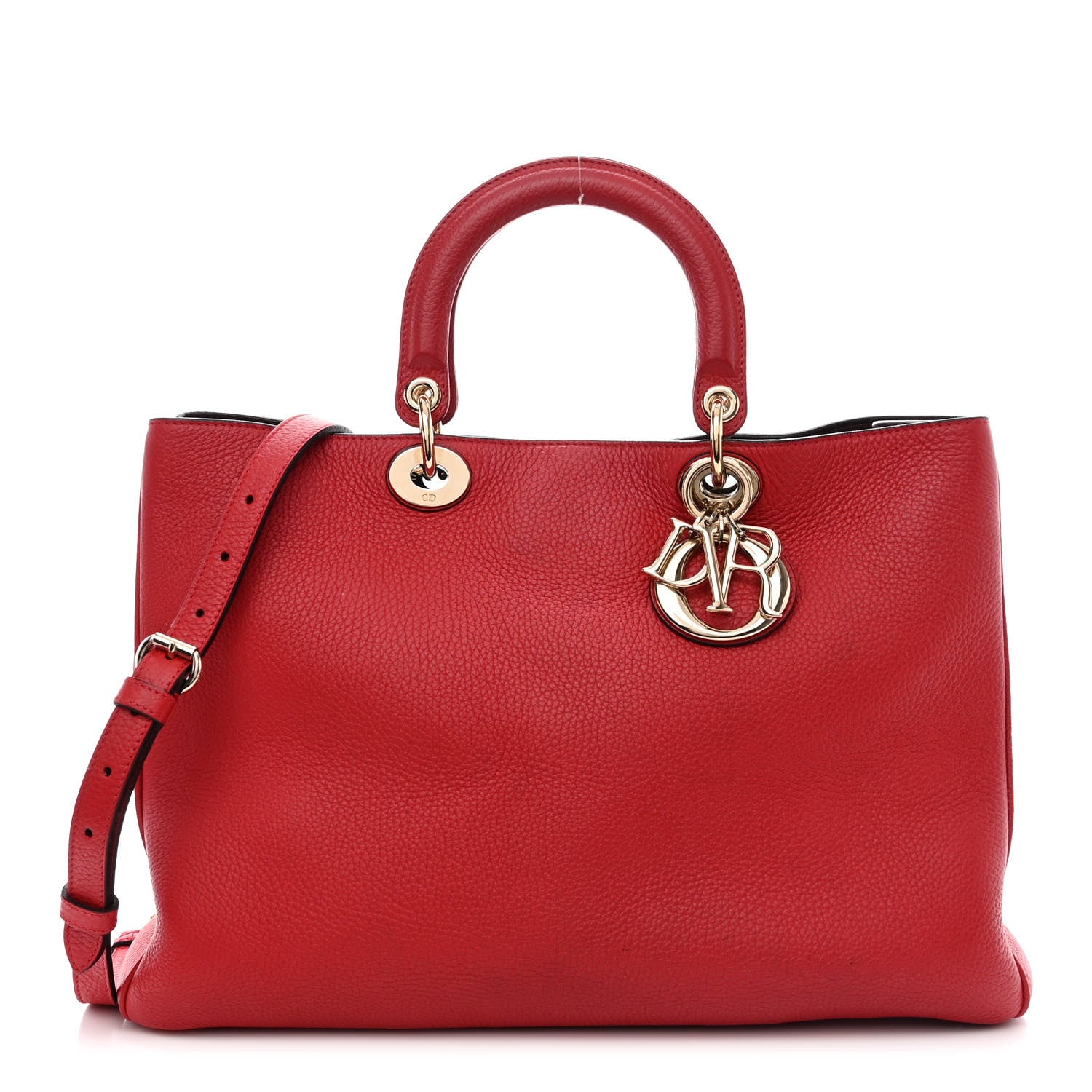 Christian Dior Smooth Calfskin Large Diorissimo Tote Red 1 of 20