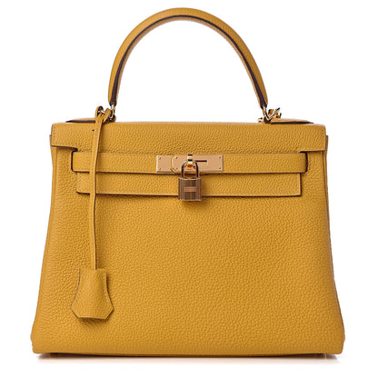 Hermes Togo Kelly Retourne 28 Jaune Ambre 1 of 42
