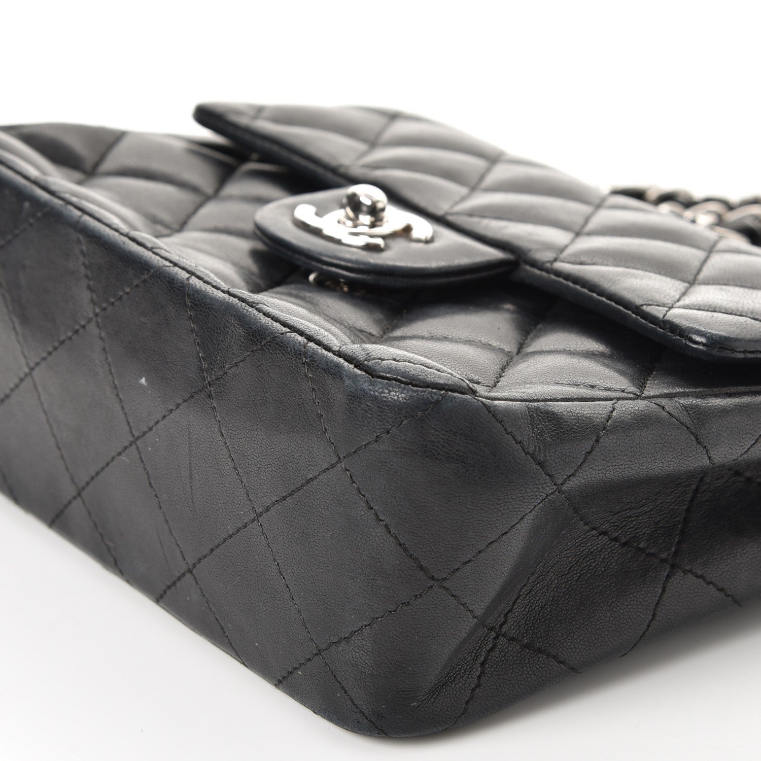Chanel Lambskin Quilted Mini Square Flap Black 10 of 11