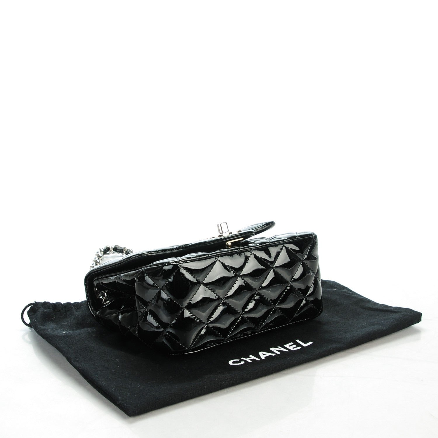Chanel Patent Calfskin Quilted Mini Square Flap Black 4 of 8
