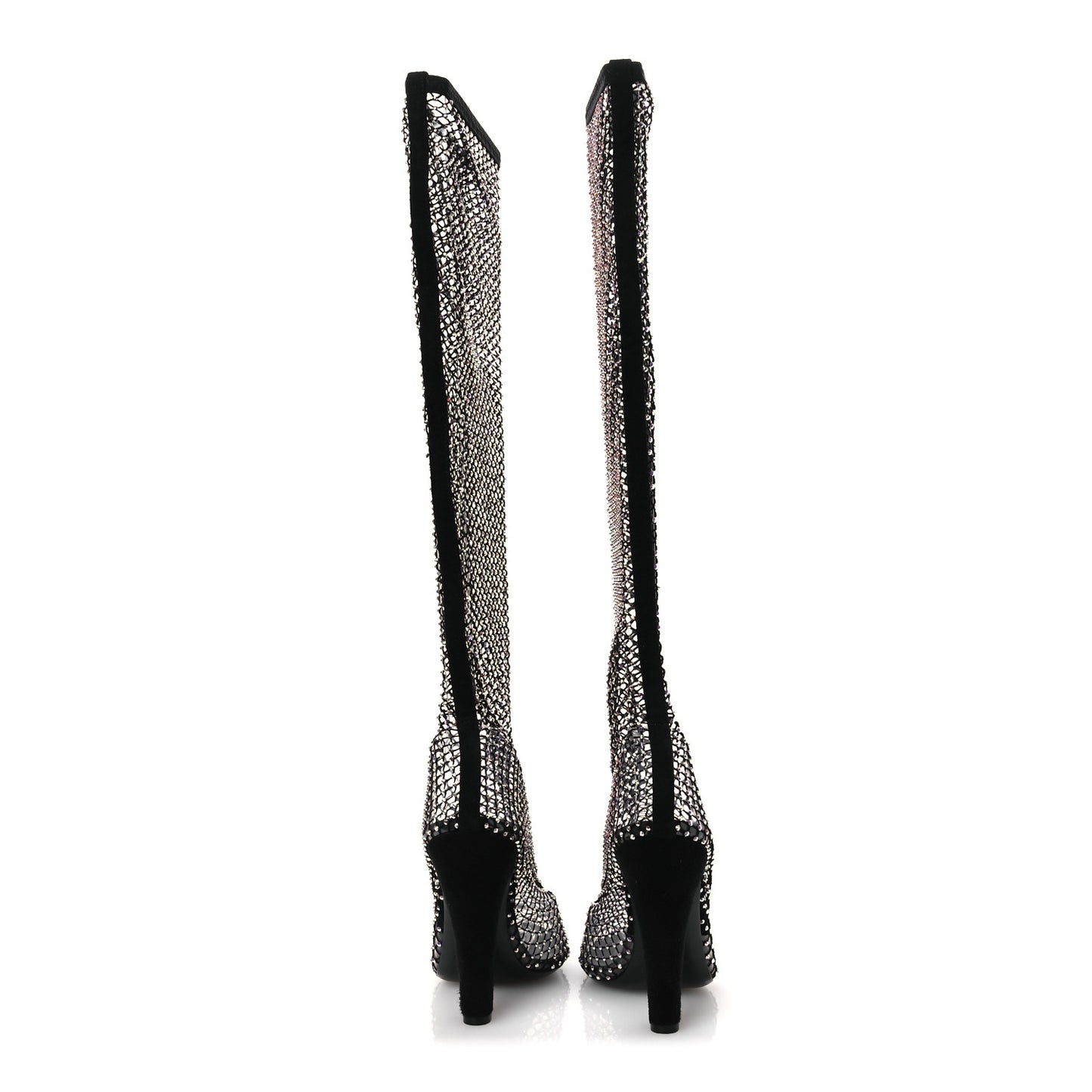 Mesh Crystal Suede Koller 110 Knee High Boots 39 Black