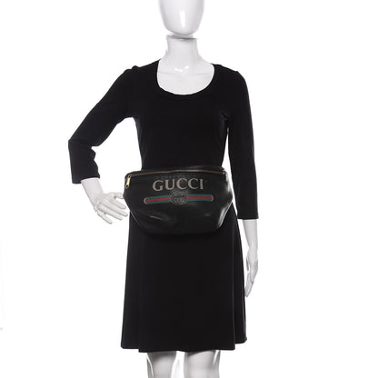 Gucci Grained Calfskin Logo Belt Bag Black 2 of 14