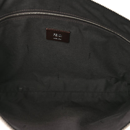 Fendi Glazed Fabric Vitello King FF 1974 Diagonal Medium East West Messenger Tobacco Moro Cuoio 5 of 9