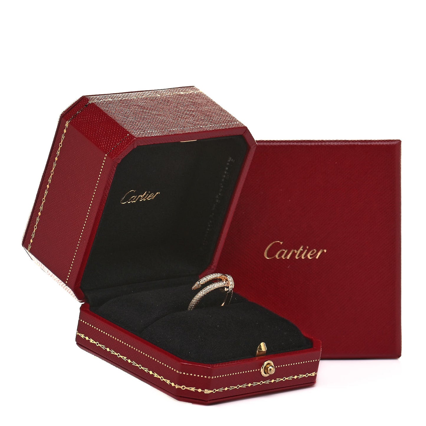 18K Pink Gold Diamond Juste Un Clou Full Paved Ring 51 5.75