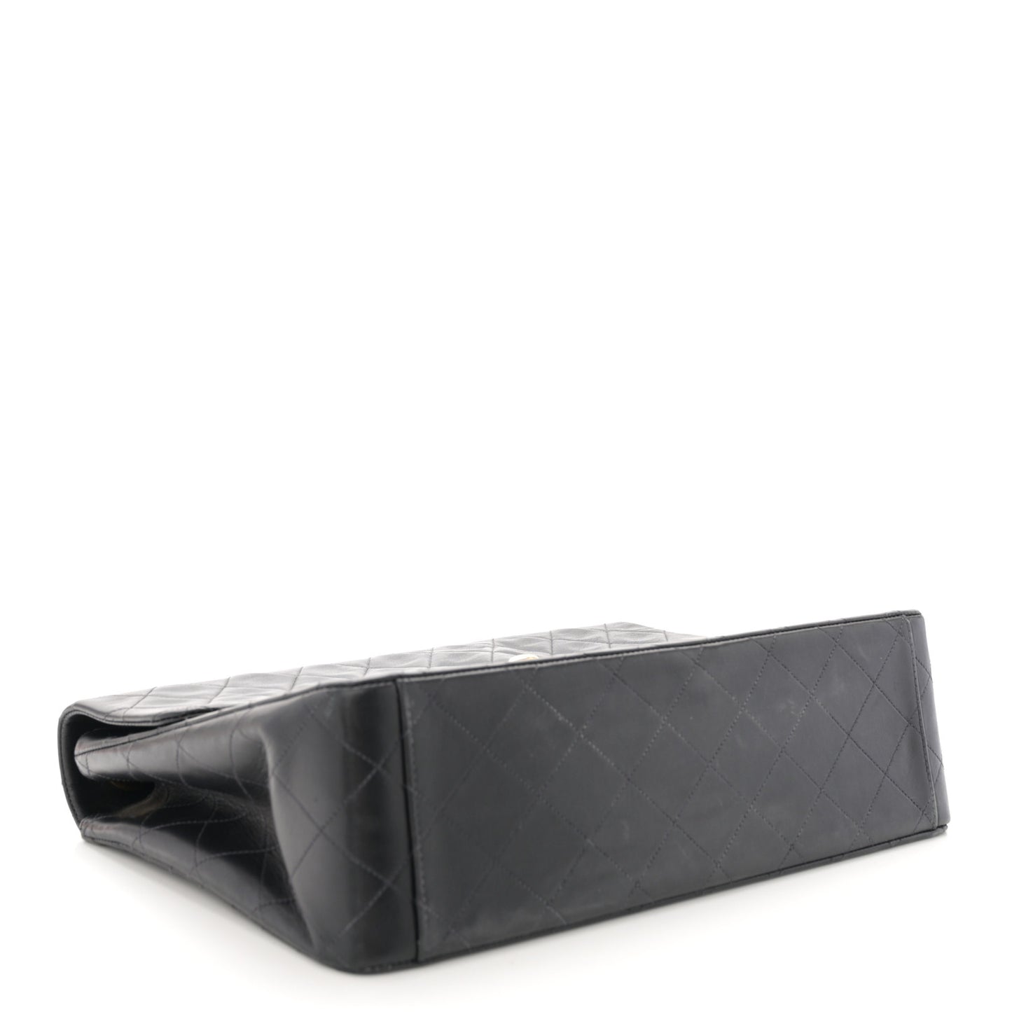 Lambskin Quilted XL Jumbo Single Flap Black