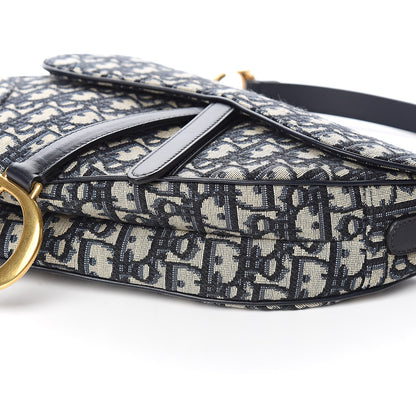 Christian Dior Oblique Saddle Bag Blue 9 of 10