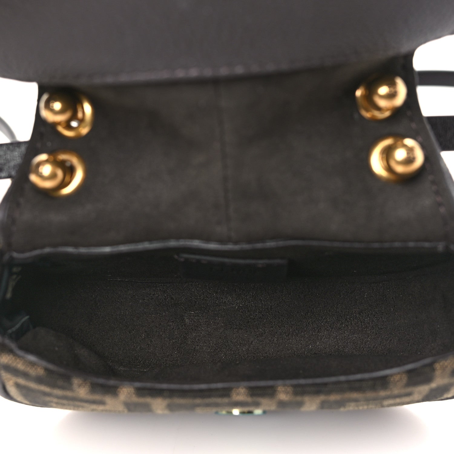Fendi Fabric Jacquard Vitello Cher Cuoio FF 1974 Nano Fendi C'mon Tobacco Moro Ebano 5 of 10