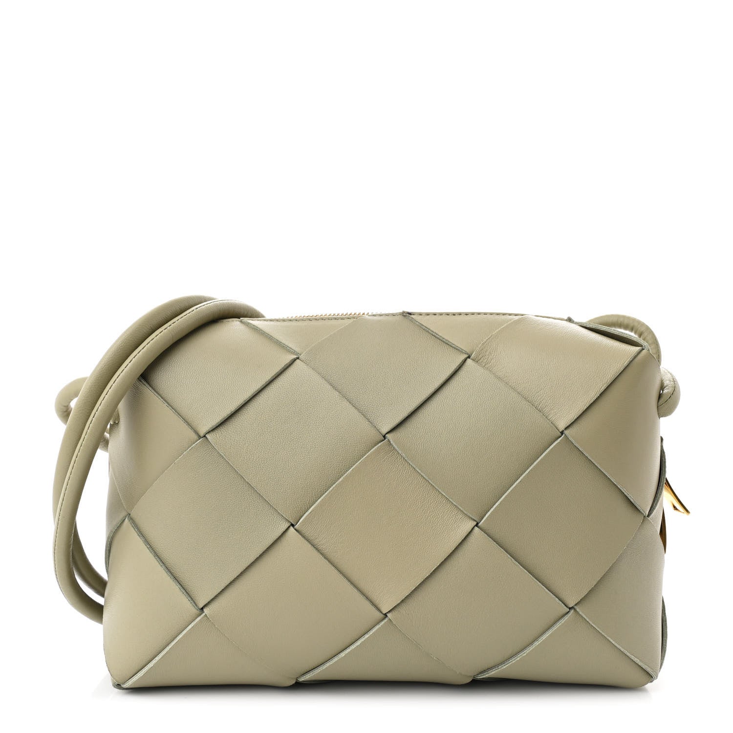 Bottega Veneta Lambskin Maxi Intrecciato Small Cassette Camera Bag Travertine 1 of 9