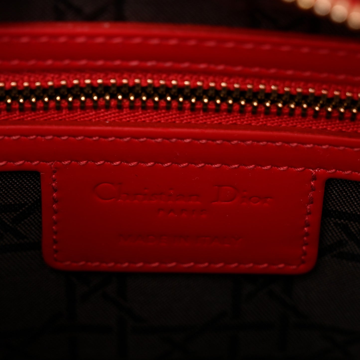 Patent Cannage Medium Lady Dior Red