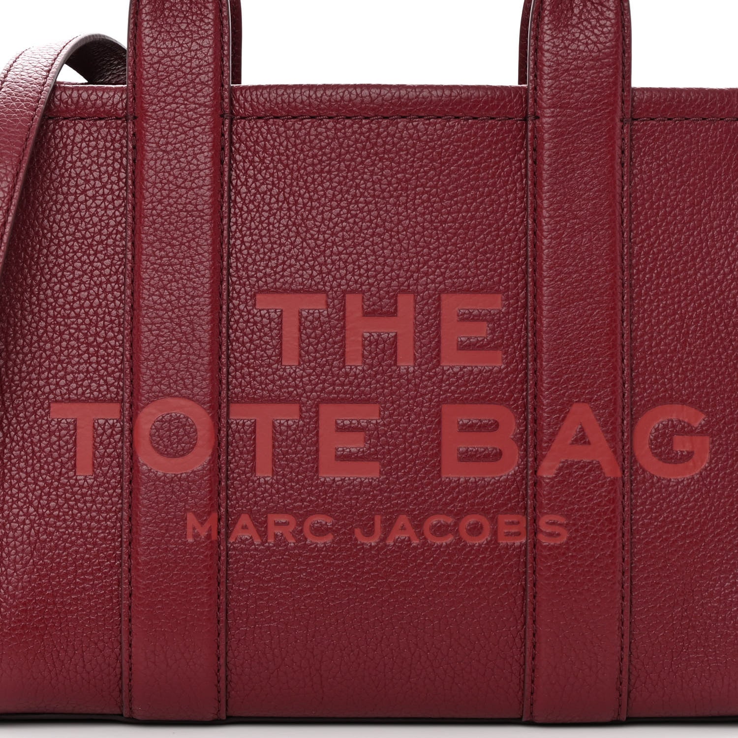Marc Jacobs Grained Calfskin Small The Tote Bag Burgundy 9 of 15