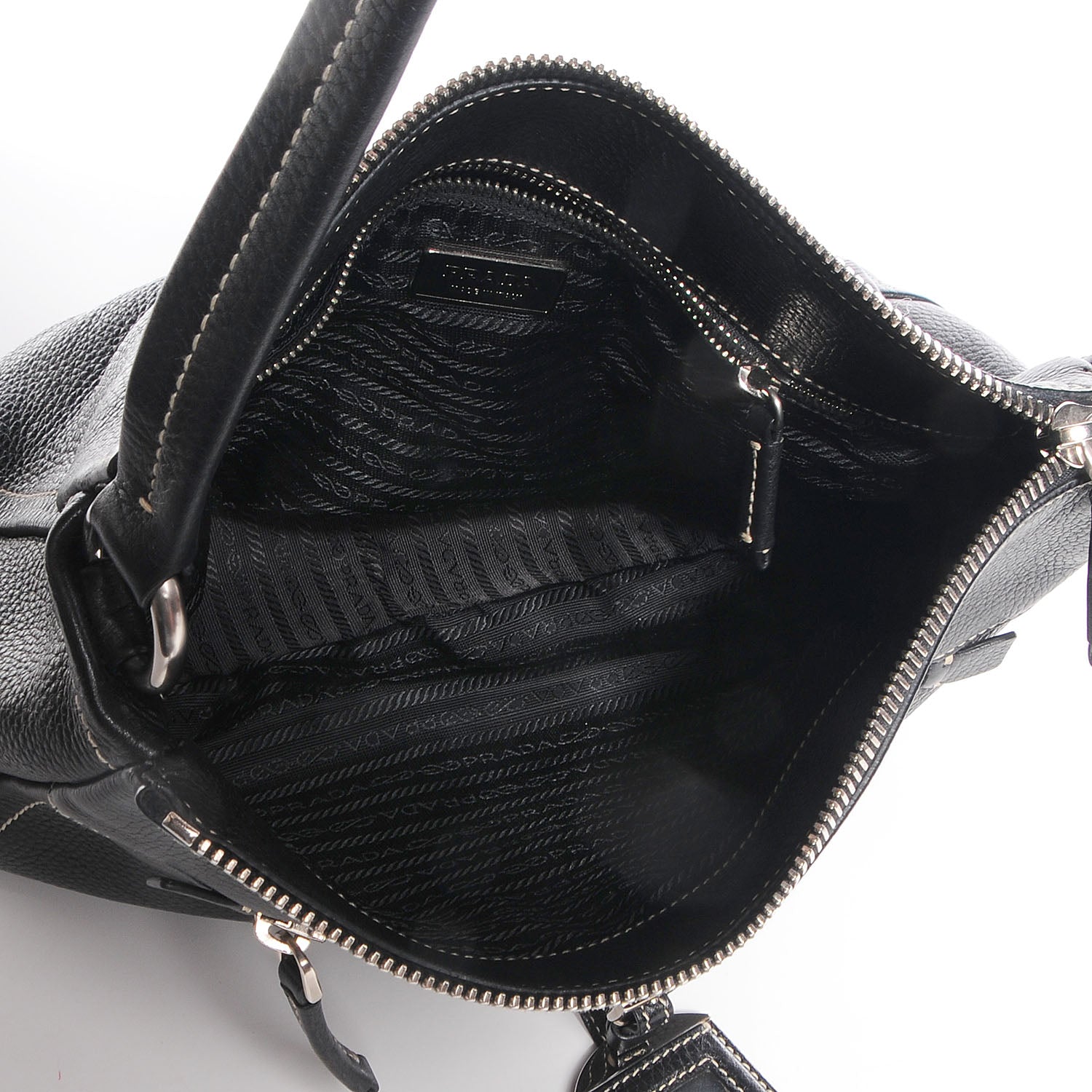 Prada Vitello Daino Shoulder Bag Nero Black 5 of 9