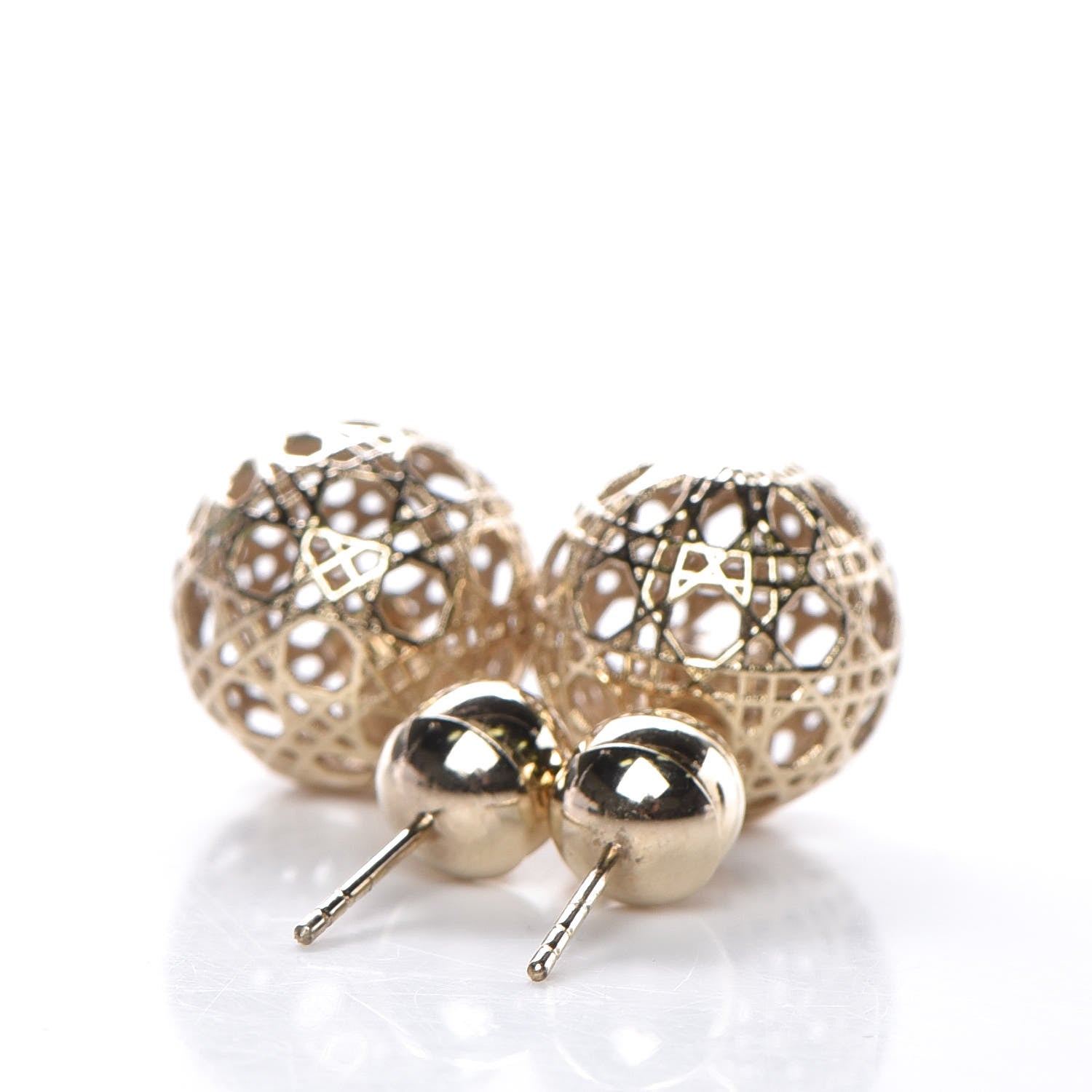 Christian Dior Cannage Mise En Dior Tribal Earrings Gold 4 of 5