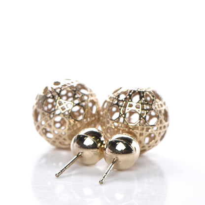 Christian Dior Cannage Mise En Dior Tribal Earrings Gold 4 of 5
