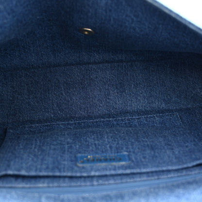 Chanel Denim Shearling Hieroglyph Flap Blue 7 of 13